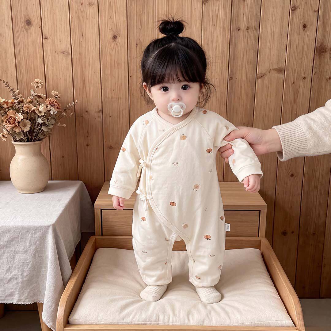 新生儿衣服春秋季蝴蝶衣婴儿纯棉a类连体衣宝宝长袖睡衣爬服休闲
