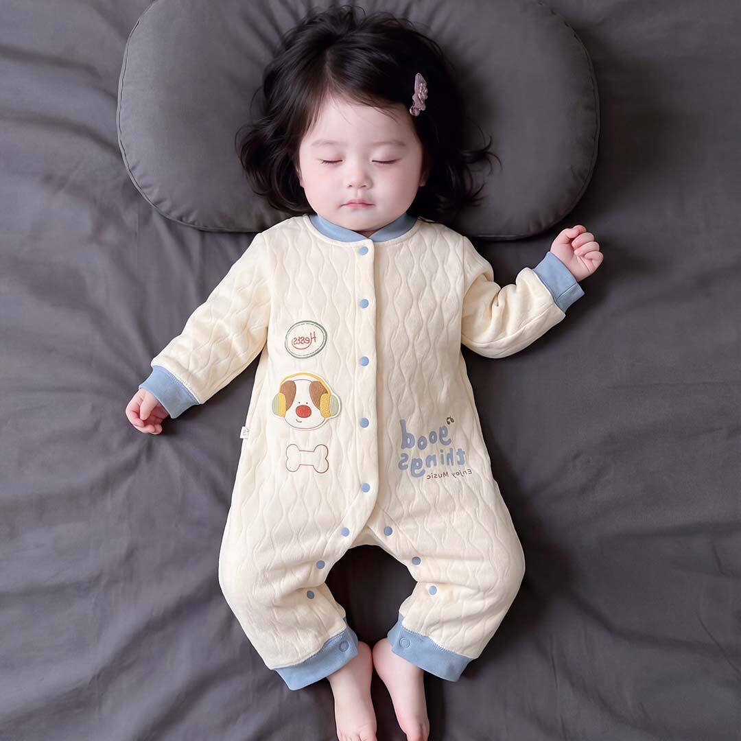 婴儿衣服秋冬季加厚a类连体衣夹棉爬爬服宝宝纯棉睡衣哈衣休闲