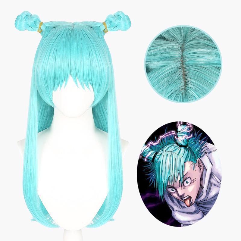 沐飞 咒术回战 鹿紫云一cos假发  中长发 cosplay 厂家直销