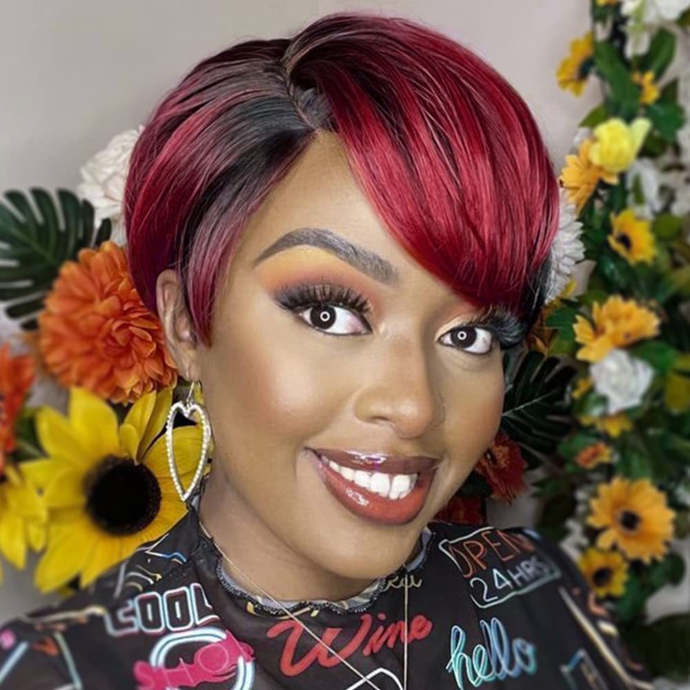 小精灵头套假发短款前蕾丝假发跨境欧美假发pixie cut wigs