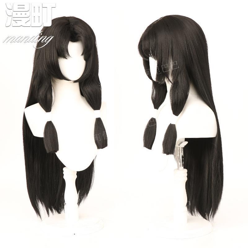 /永劫无间cos 胡桃 cosplay假发 黑色造型款黑白丝胡桃假发
