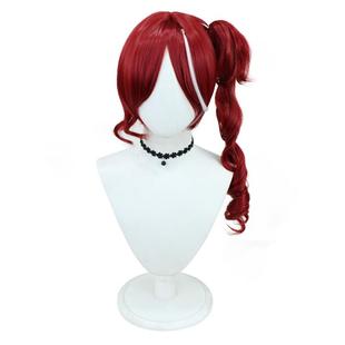第五人格 祭司“绯” 红色挑染头皮顶罗马卷单马尾cos假发