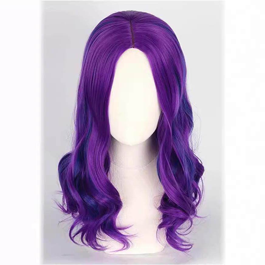 动漫假发电影后裔2紫色Descendants3玛尔Mal假发长卷发彩色假发