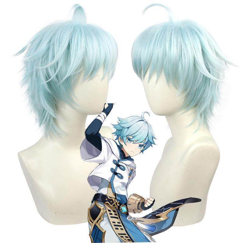 原cos神重云cos假发雪融有踪游戏角色三色渐变反翘款cosplay短发