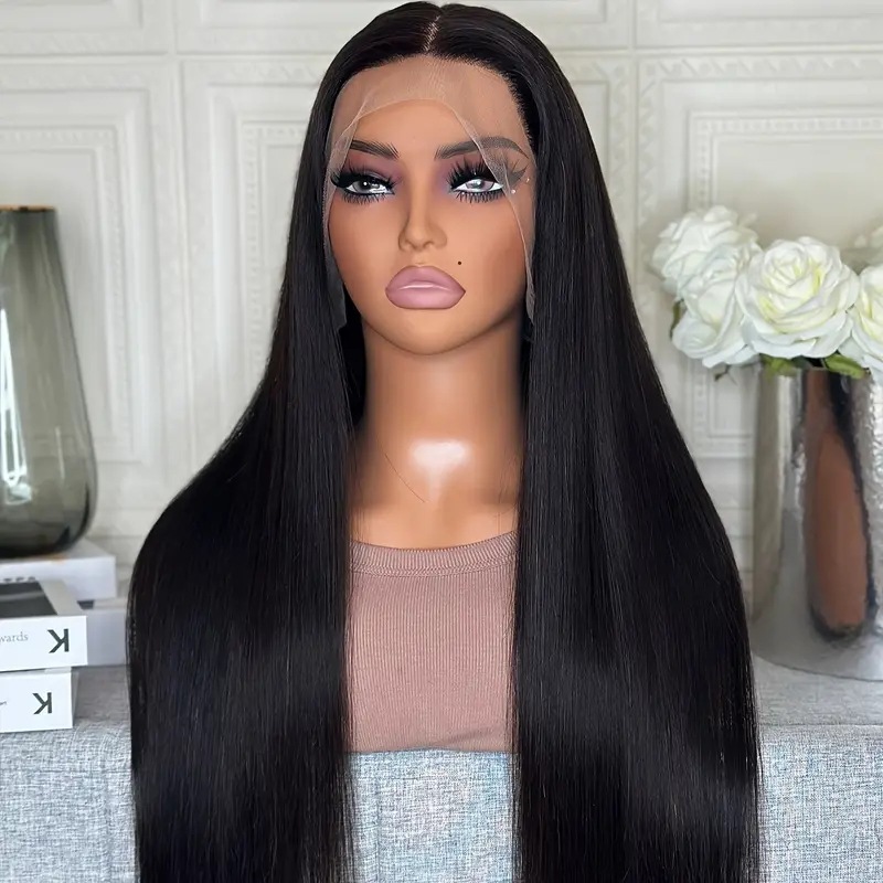 前蕾丝2024热销假发女中分长直发自然头套Front lace wig代发