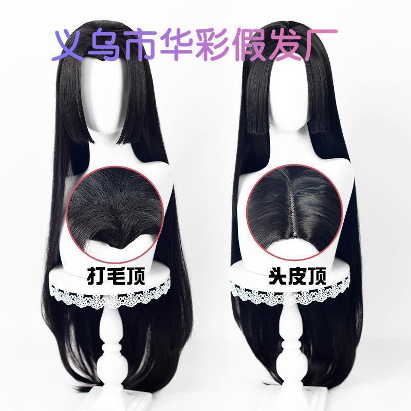 海贼王王下七武海女帝波雅.汉库克黑色硅胶头皮美人尖COS假发