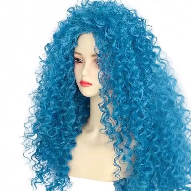 欧美电影后裔4Descendants 4星光继承假发女蓝色小卷cosplay假发