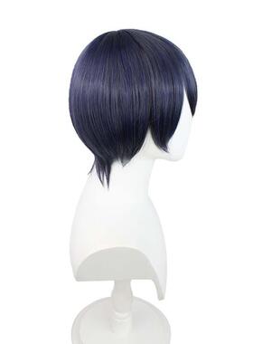 黑执事 夏尔·凡多姆海恩cos假发 蓝灰混色短发造型深蓝色灰色发