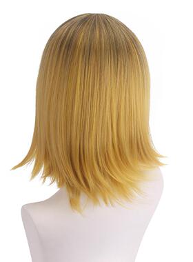 我推的孩子 MEM啾 棕色染色渐变黄色翻翘短发cos假发