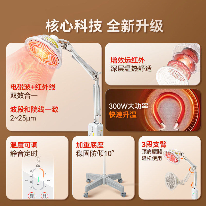 仙鹤红外线理疗灯特定电磁波治疗器家用风湿关节照腰腿电烤灯术后