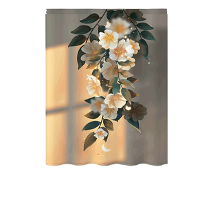 窗帘遮光出租房免打孔安装魔术贴遮阳浴室厨房防水卫生间油画绿植