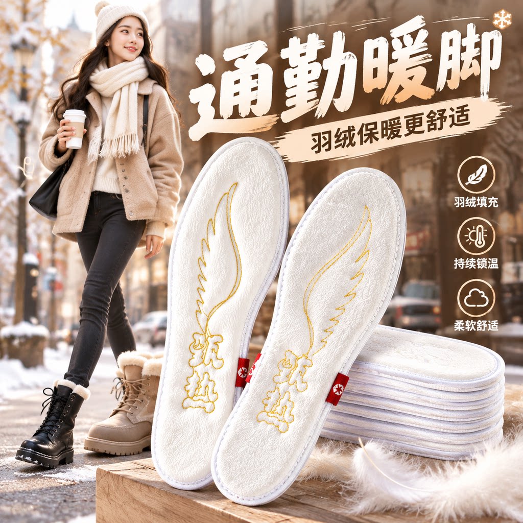 真羽绒保暖鞋垫冬天不冻脚