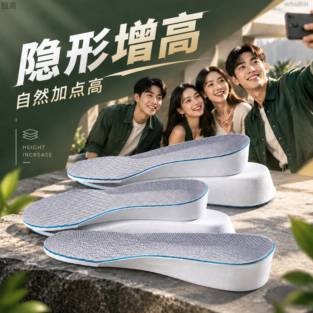 不累脚加厚隐形内增高不塌陷透气
