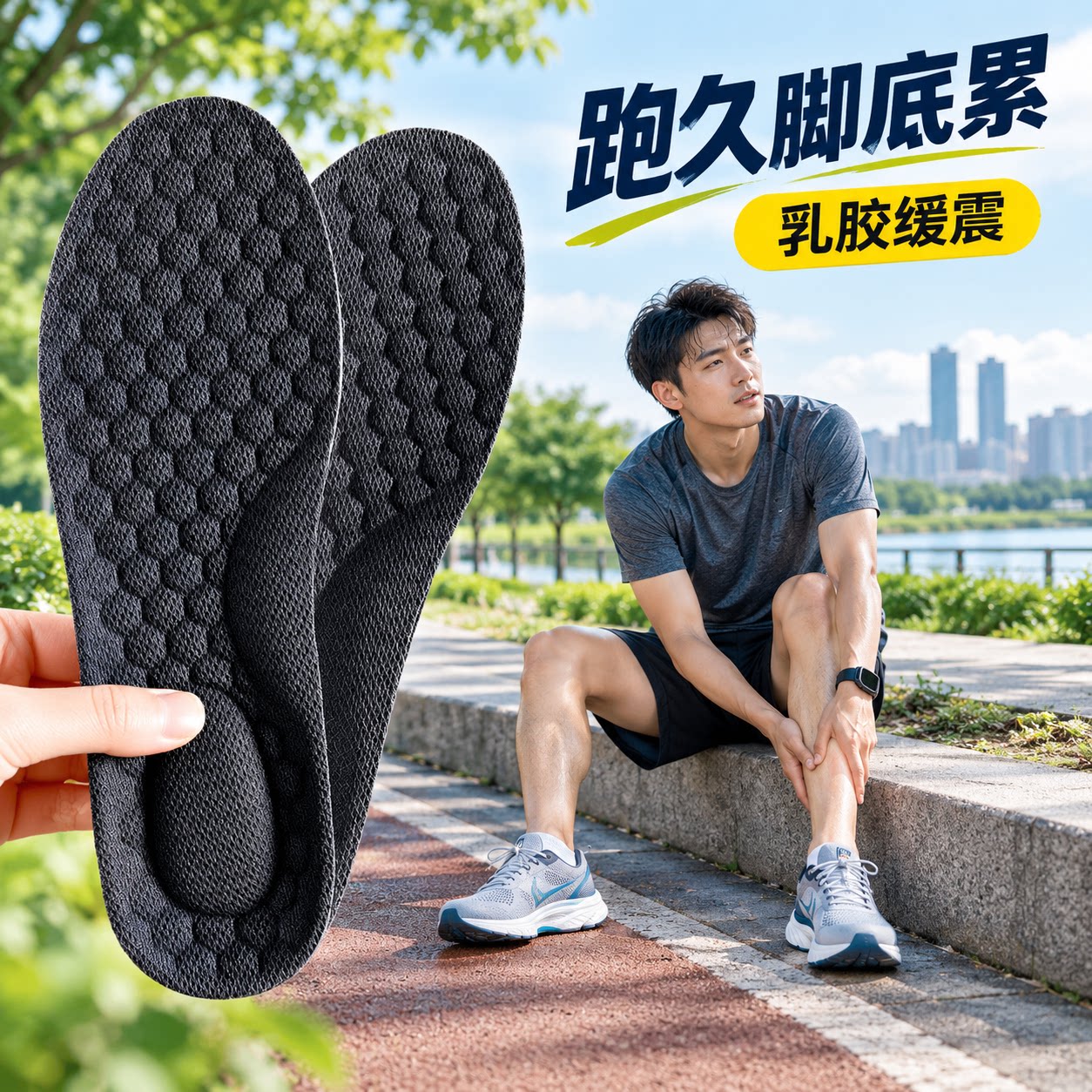 跑久脚底累鞋垫男款女跑鞋足弓支撑运动气垫减震乳胶跑步专用慢跑