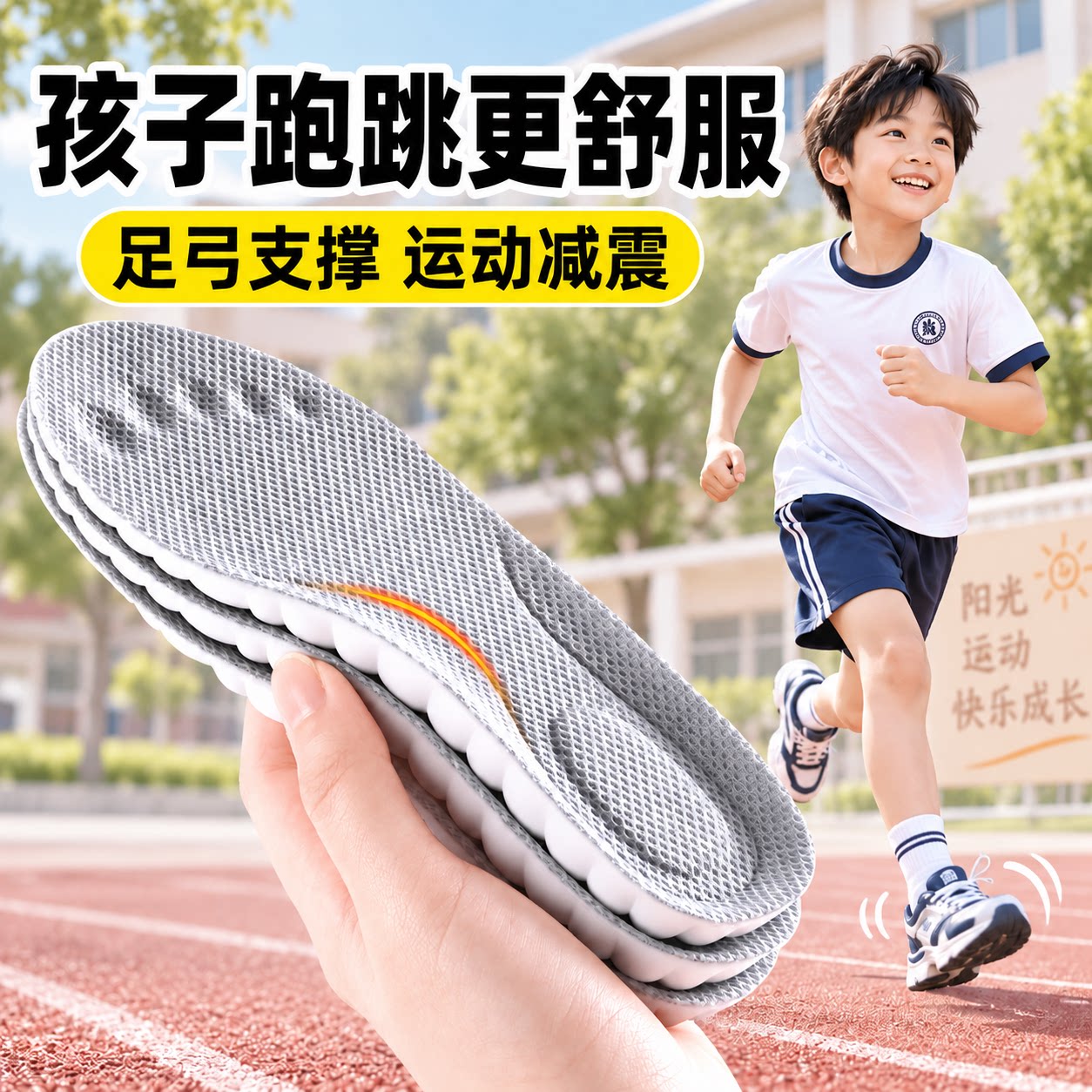 儿童运动鞋垫减震防痛吸汗防臭