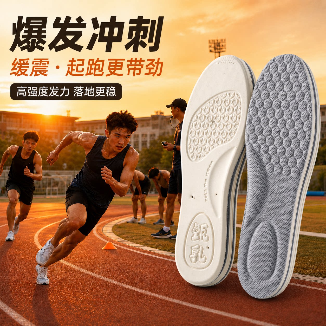 专业跑步鞋垫男士乳胶运动减震男