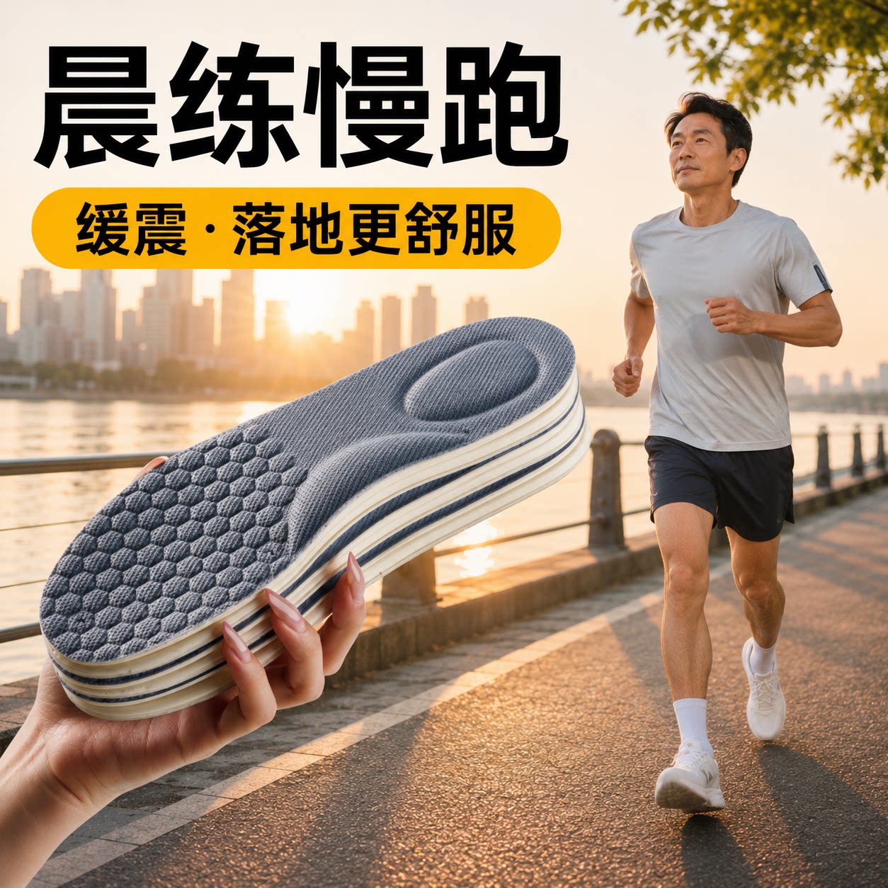 晨练慢跑专业跑步鞋垫男士乳胶软弹运动气垫减震久站不累舒适长跑
