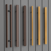 简约新中式 实木胡桃木色门把手进口实木包厢商铺酒店大门拉手厂家