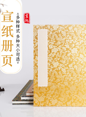 宣纸册页本半生熟加厚册页宣纸本空白折页本书法国画生宣画册奏折式12折子24页写生宣纸本创作专用折叠本册页