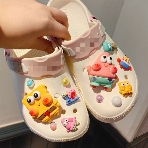 crocs洞洞鞋配饰diy鞋花海绵宝宝