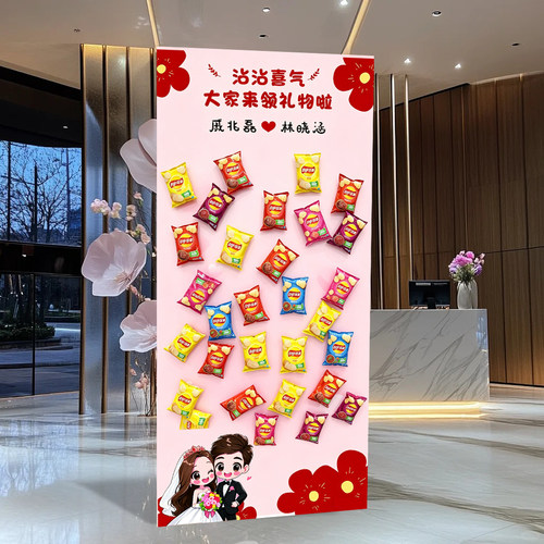 婚礼签到台结婚订婚沾沾喜气KT板