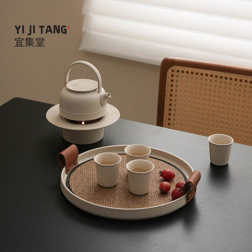 宜集堂中古风功夫茶具套装陶瓷温茶泡茶壶家用简约围炉暖茶喝茶杯