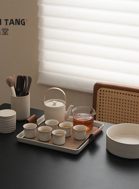宜集堂Tso250cc中古风整套茶具套装家用陶瓷泡茶专用提梁壶高颜值