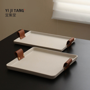 宜集堂BIANPAI中古风果盘艺术感轻奢陶瓷茶几托盘大号收纳高端