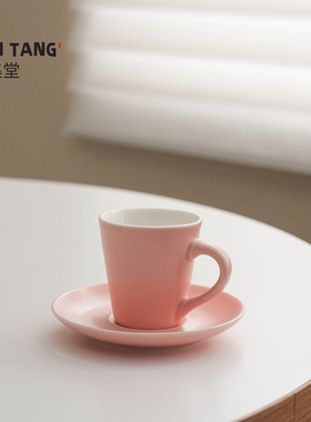 宜集堂对饮奶油风咖啡杯带碟粉色下午茶办公室茶杯子女士个人专用
