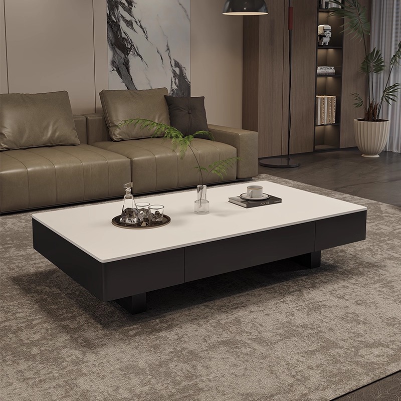 顶简岩板长方形茶几轻奢高级感