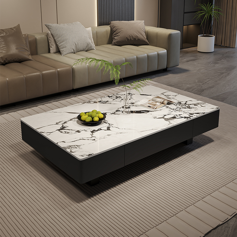 顶匠岩板轻奢风网红极简茶几