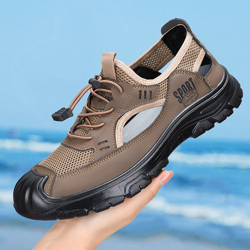 包头凉鞋2025夏季新款镂空涉水鞋男士休闲软底透气舒适洞洞鞋男鞋