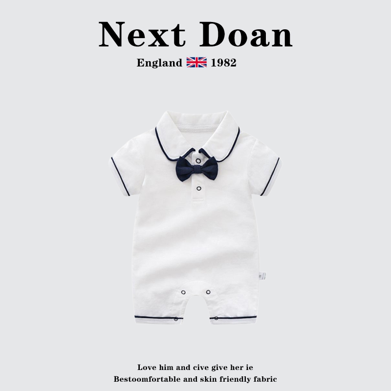 英国Next Doan婴儿夏季绅士连体衣男宝宝洋气百天周岁小礼服衣服