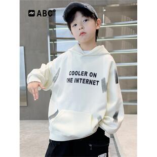 ABC男童春秋字母印花卫衣儿童春季 韩版 连帽打底衫 上衣中大童秋装