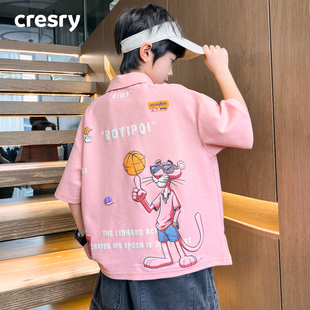 中大童夏款 POLO衫 2025新款 潮 上衣薄款 男童夏装 韩国CRESRY童装 短袖