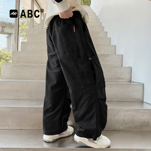 男孩百搭工装 ABC男童春秋休闲裤 2026新款 中大童纯色洋气小脚裤 裤