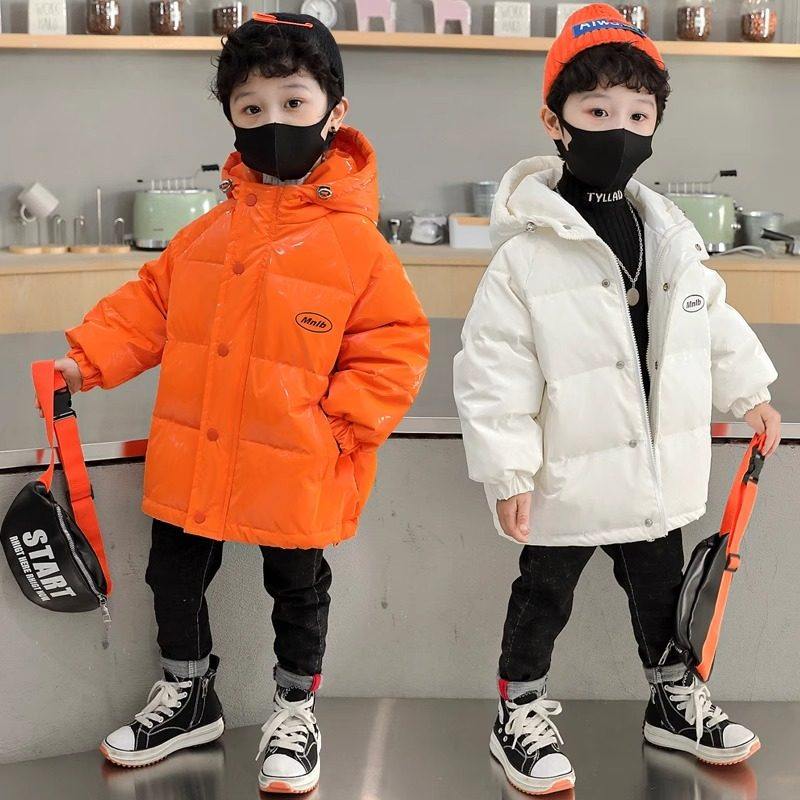 韩国男童羽绒棉服中长款儿童2025新款宝宝冬装棉服免洗亮皮外套潮