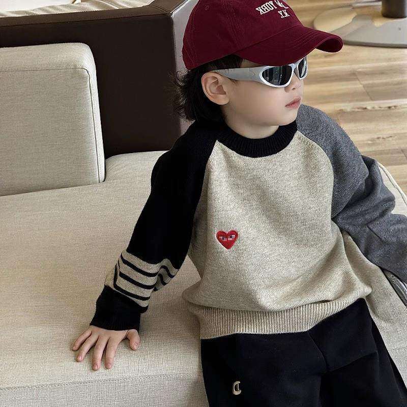 儿童毛衣男童上衣秋冬2025新款打底衫男宝痞帅风内搭秋装针织衫潮