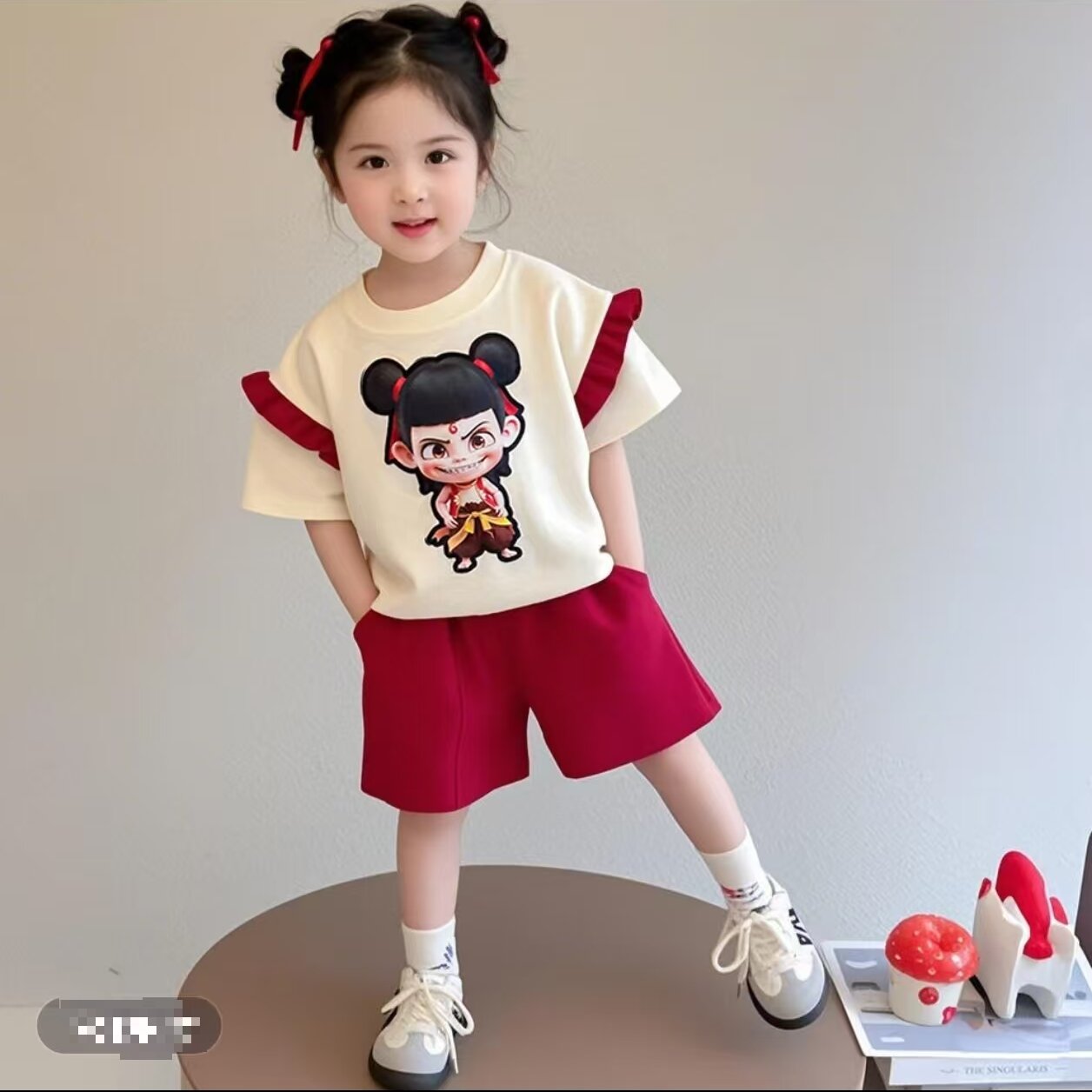 女童哪吒套装夏季2025新款哪咤儿童服装女宝宝短袖夏装衣服两件套