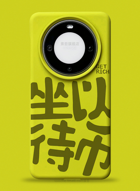 坐以待币适用华为mate60pro手机壳男女款mate50趣味个性创意国潮书法文字可定制pro+小众绿色mt40全包防摔p60