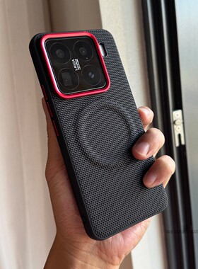 索哲适用于小米15手机壳男士款撞色金属镜头按键15spro简约高级感黑色科纳纹保护套强磁吸mi15全包耐脏防指纹