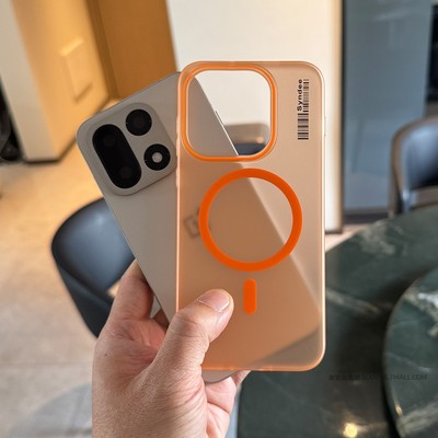 索哲适用于一加15手机壳半透明磨砂一加13t小众高级感橙色冰雾磁吸充电ace6全包超薄肤感ace5至尊版大孔ace2