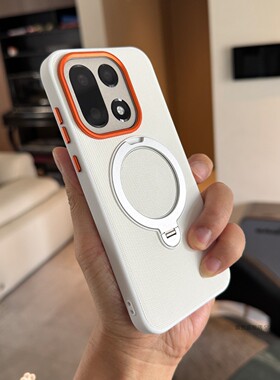 索哲适用于一加15手机壳一体磁吸指环支架ace6桌面追剧一加13t简约个性高级感白色科纳纹素皮ace5pro全包防摔