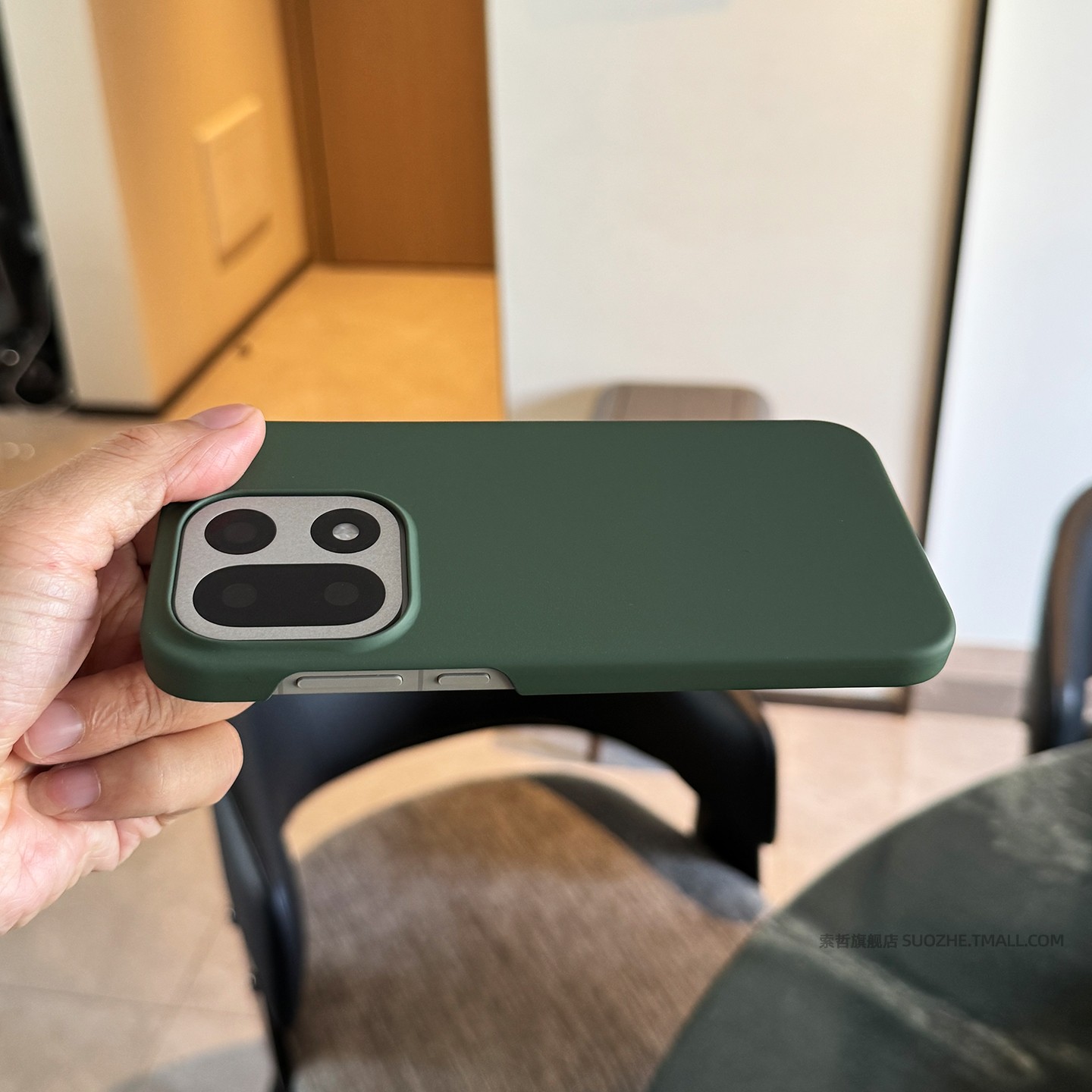 索哲适用于一加15手机壳OPPO新品一加ace6男女小众个性墨绿色半包超薄磨砂硬壳1+13大孔12耐脏保护套11亲肤感