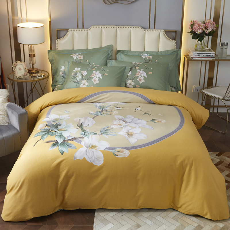 100%全棉四件套纯棉被套中式床品