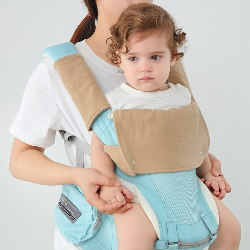 婴儿背带口水巾纯棉纱布宝宝背带咬咬巾腰凳配件通用吮吸带布透气