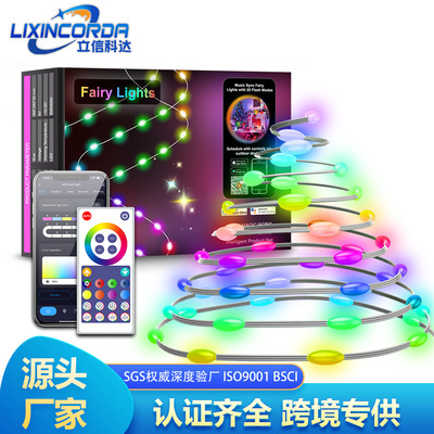 tuya智能点控皮线灯 涂鸦wifi控制幻彩led灯串圣诞节日派对装饰灯