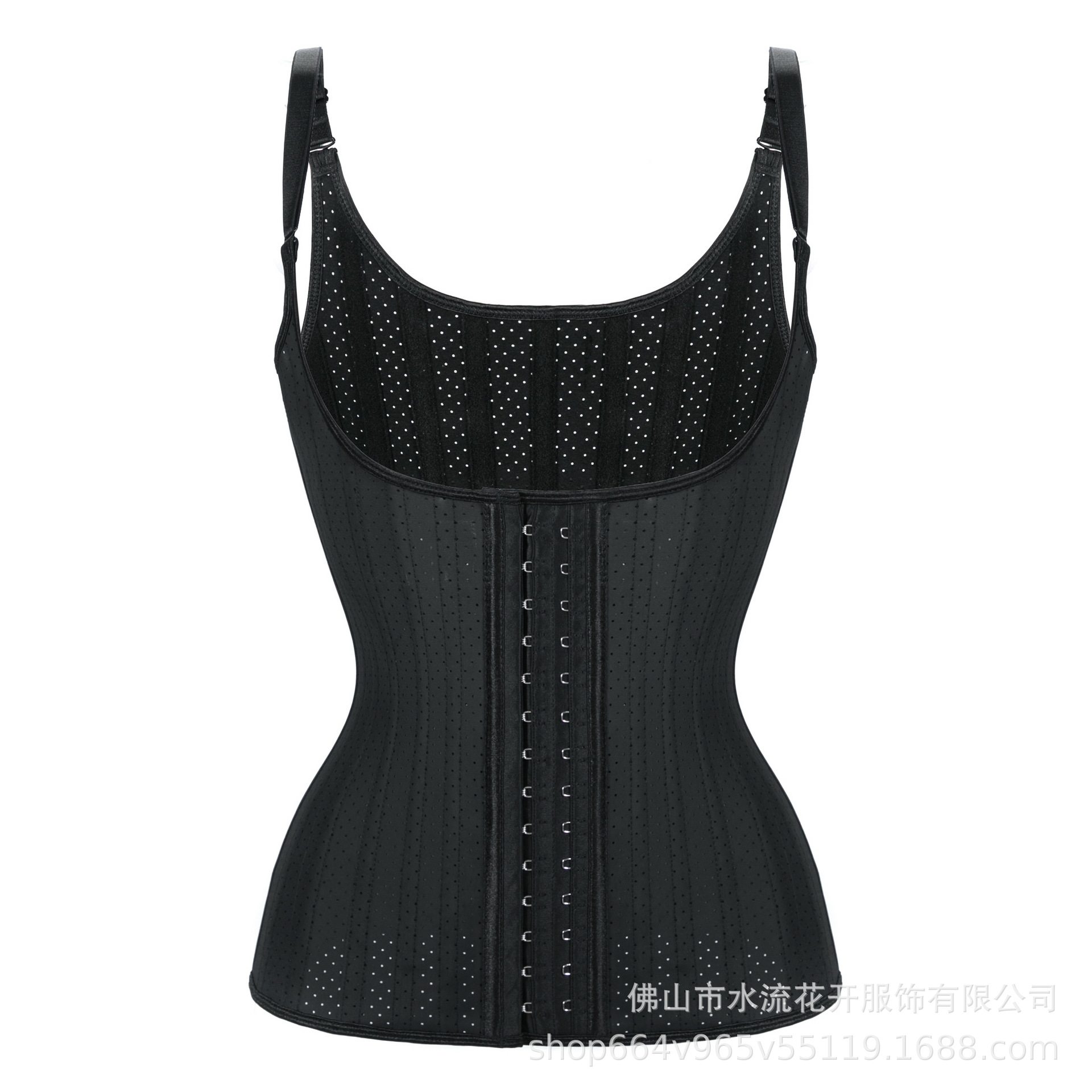 25钢骨网孔乳胶塑身衣 收腰收腹托胸吊带背心紧身胸衣