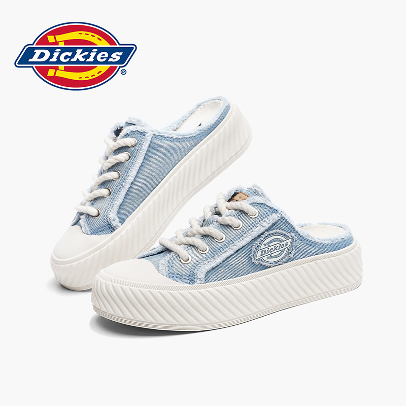 Dickies半拖鞋男款2025新款夏季薄款透气百搭一脚蹬帆布鞋子男潮