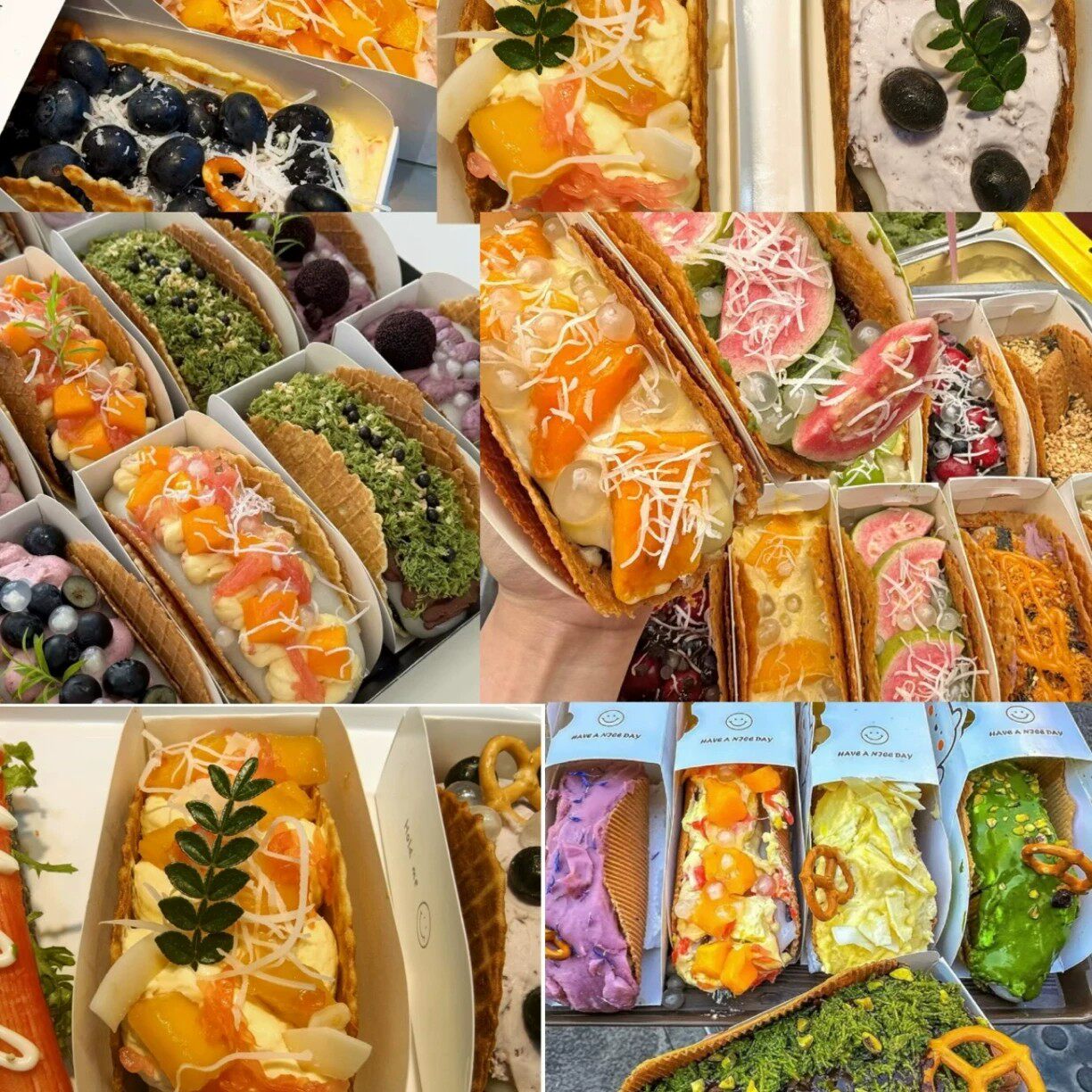 年糕塔可脆皮taco华夫塔克玉米饼皮甜品点可食用U形塔脆筒半成品